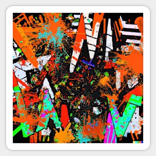 Abstract bright colourful background made from shattered triangles Sticker